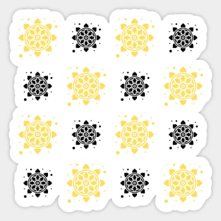 Black And Yellow Buffalo Plaid Pattern Sticker